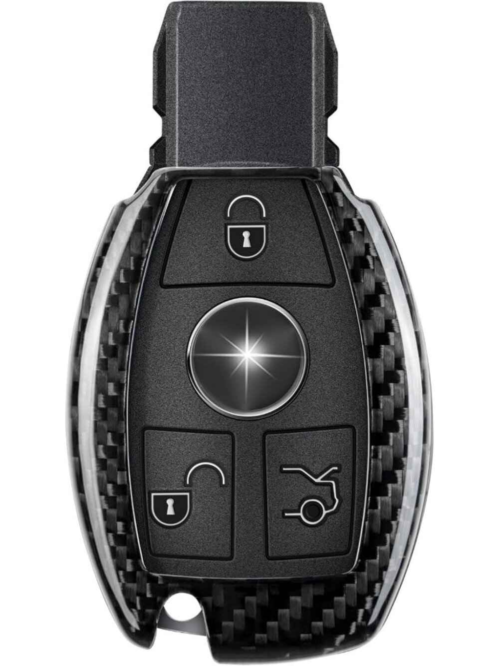 Carbon Fiber Key Fob Cover for Mercedes Benz - Durable Protector Case, Fits A B